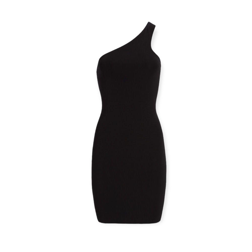 EXPRESS Black Body Contour One Shoulder Mini Dress M NWT